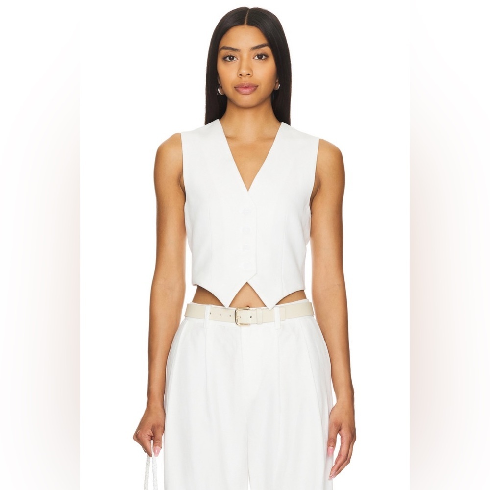 NEW Enza Costa Twill Vest in Off White Size 1 Small